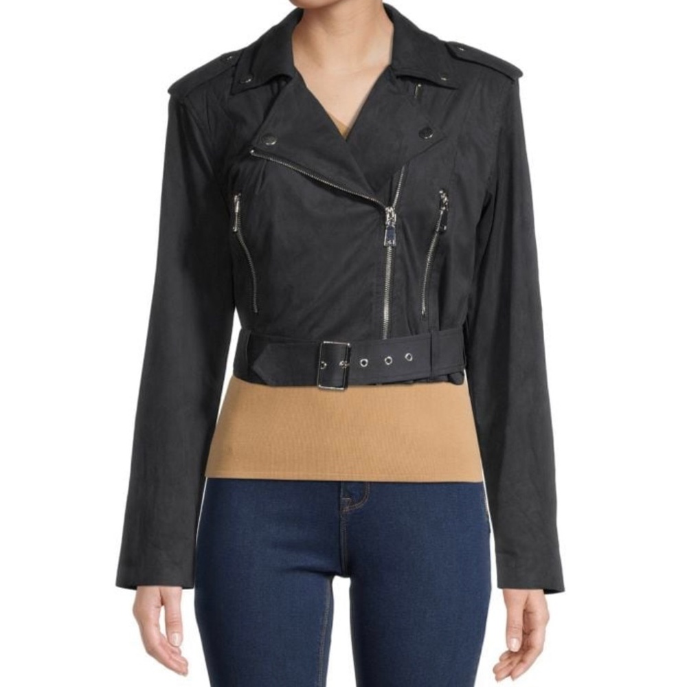 SAKS Fifth Avenue 
Faux Suede Biker Jacket - XS
